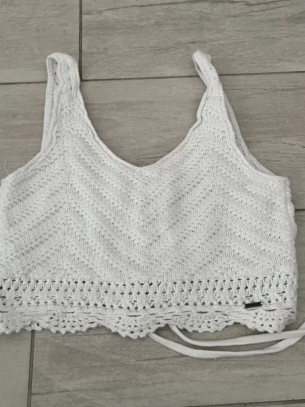 White Crochet Knit Tank Top - Women